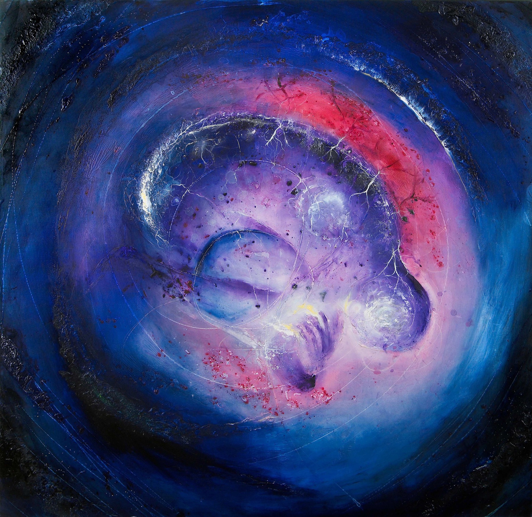 Abstract circular painting used as an editorial library plate.